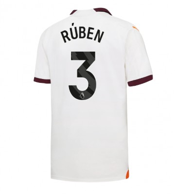 Manchester City Ruben Dias #3 Koszulka Wyjazdowych 2023-24 Krótki Rękaw
